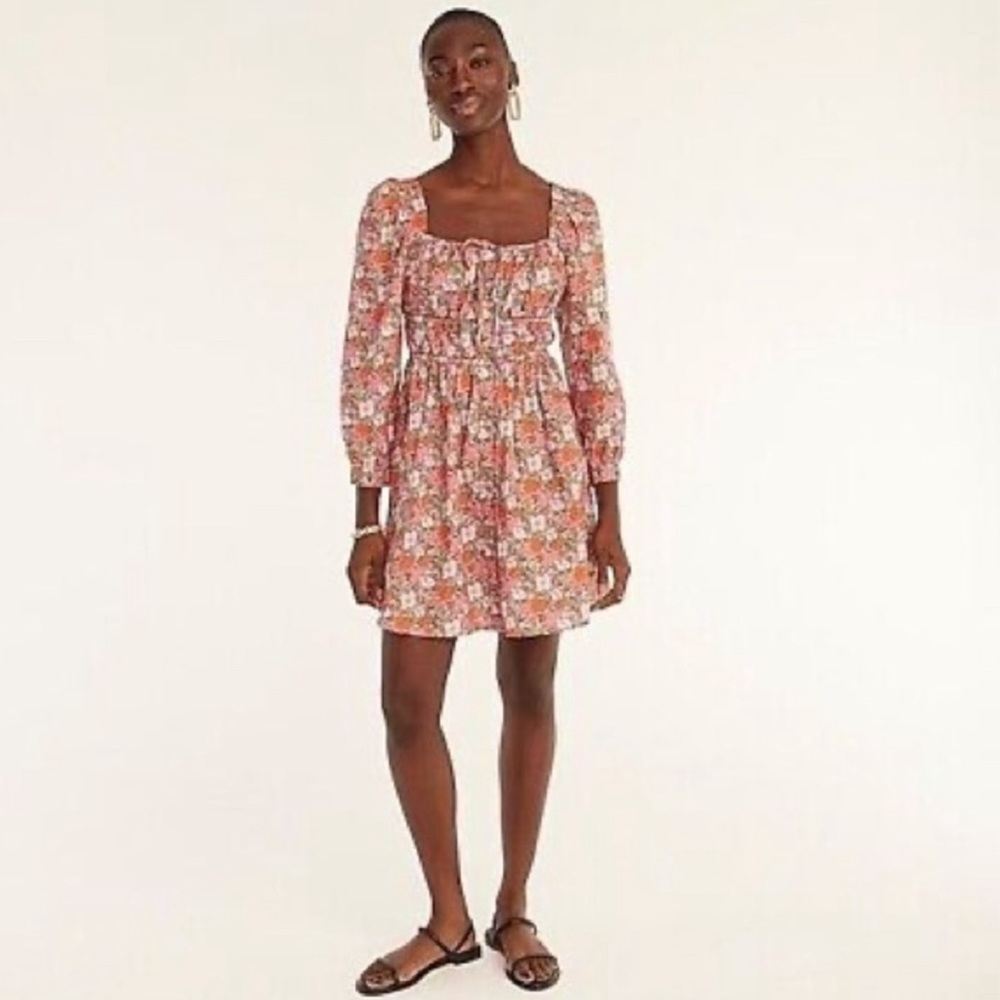 J.Crew cinched waist cotton dress in Liberty Meadow Song Floral size 18